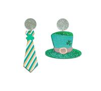 Blue Drop St Patrick's Day Earrings For Women Cute Funny Acrylic Irish Shamrock Dangle Earrings Green Clover Hat Beer Shoes Tie Drop Earrings Good Luck St. Patrick's Day Holiday Jewelry Gifts, One