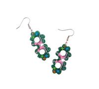 Blue Drop St. Patrick's Day Earrings for Women Glitter Green Flower Leopard Print Shamrock Clover Drop Dangle Earrings St. Patrick's Day Party Jewelry Accessories, Zinc Acrylic, No Gemstone