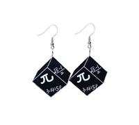 Blue Drop Teacher Earrings Square Flat Acrylic Question Mark Pi Earrings Light Bulb Drop Dangle Appreciation Day Gifts Graduation Back to School Jewelry for Teacher Student, Zinc Acrylic, No Gemstone