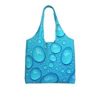 Blue Drop Water Pattern,Reusable Tote Bags Grocery Bags Large Capacity Canvas Shopping Shoulder bag