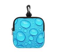 Blue Drop Water Pattern, Square Zipper Storage Bag, Neoprene Coin Purse, Small Wallets, Change Pouch, Change Purse