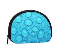 Blue Drop Water Pattern, Women's Storage Bag Shell Makeup Bag Small Coin Purse Shell Change Pouch