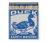 Blue Duck Luxury Matches - Extra Long, Coloured Tips - 125 Count - 11 cm x 11 cm - Animal Theme - Vintage Style - UK Made - Gift & Home Decor