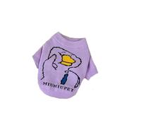 Blue Duck Pet knitted Jumper Teddy Bichon Winter Warm Clothes Cartoon Dog Clothes Puppy Casual Pullover XS-XL(Purple,XS(old))