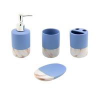 (Blue ) Durane Marbled Bathroom Set 4Pcs
