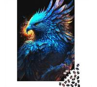 Blue Eagle Art Print Jigsaw Puzzle 1000 Pieces for Adults, Bird of Prey Themed Puzzle Gift, Relaxing Challenge, 38x26cm/1000pcs