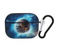 Blue Earth in The Space AirPods Pro 2 Case Cover, Shockproof Hard Shell Protective Case for Women Men, Compatible with Airpod Pro Case 2nd/1st Generation with Keychain-Black