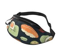 Blue Earth In The Space Fanny Pack for Women Men Fashion Waist Pack Adjustable Belt Bag for Workout Running Travelling Casual Waist Bag, Sushi Food Pattern, One Size