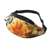 Blue Earth In The Space Fanny Pack for Women Men Fashion Waist Pack Adjustable Belt Bag for Workout Running Travelling Casual Waist Bag, Cute Sunflower And Butterfly, One Size