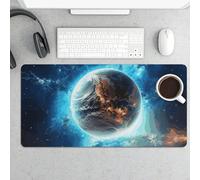 Blue Earth in The Space Gaming Mouse Pad 12x24 Inch Desk Pad Protector Waterproof Non-Slip Rubber Base Keyboard Mat Extra Large Desktop Mat for Office Home Computer Laptop Table Accessory