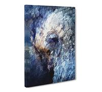 Blue Elephant In Abstract Modern Canvas Wall Art Print Ready to Hang, Framed Picture for Living Room Bedroom Home Office Décor, 24x16 Inch (60x40 cm)