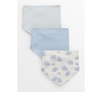 Blue & Elephant Print Hanky Bibs 3 Pack One Size