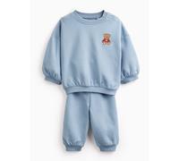 Blue Embroidered Bear Sweat Set 12-18 months