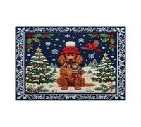 Blue Embroidery Christmas Irish Setter Dog Jigsaw Puzzles for Adults 1000 Piece, Winter Wooden Puzzles, Xmas Tree Pattern Decor for Home Entertainment
