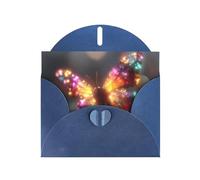 Blue Envelope Greeting Cards With Unique Colorful Butterflies Pattern For Write Down Your Blessings For Various Holidays