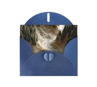 Blue Envelope Greeting Cards With Unique Colorful Forest Pattern For Write Down Your Blessings For Various Holidays