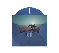 Blue Envelope Greeting Cards With Unique Crimson Wings Pattern For Write Down Your Blessings For Various Holidays