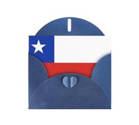 Blue Envelope Greeting Cards With Unique Flag Of Chile Pattern For Write Down Your Blessings For Various Holidays