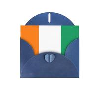 Blue Envelope Greeting Cards With Unique Flag Of Cote D'Ivoire Pattern For Write Down Your Blessings For Various Holidays