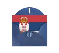 Blue Envelope Greeting Cards With Unique Flag Of Serbia Pattern For Write Down Your Blessings For Various Holidays