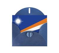 Blue Envelope Greeting Cards With Unique Flag Of The Marshall Islands Pattern For Write Down Your Blessings For Various Holidays