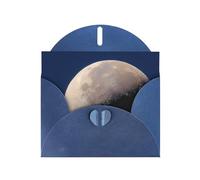 Blue Envelope Greeting Cards With Unique Half Moon Pattern For Write Down Your Blessings For Various Holidays