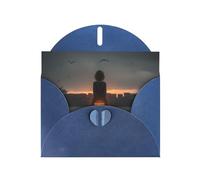 Blue Envelope Greeting Cards With Unique Lonely Back Pattern For Write Down Your Blessings For Various Holidays