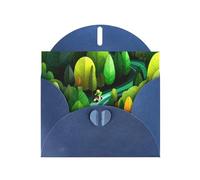 Blue Envelope Greeting Cards With Unique Mystic Wood Pattern For Write Down Your Blessings For Various Holidays