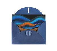 Blue Envelope Greeting Cards With Unique River Grace Pattern For Write Down Your Blessings For Various Holidays