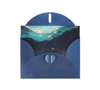 Blue Envelope Greeting Cards With Unique Science Fiction Stars Pattern For Write Down Your Blessings For Various Holidays