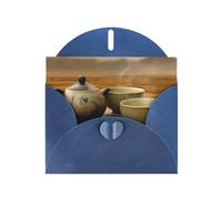 Blue Envelope Greeting Cards With Unique Serene Sip Pattern For Write Down Your Blessings For Various Holidays