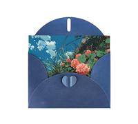 Blue Envelope Greeting Cards With Unique Sunshine Petals Pattern For Write Down Your Blessings For Various Holidays