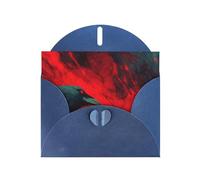 Blue Envelope Greeting Cards With Unique Weird Crow Pattern For Write Down Your Blessings For Various Holidays