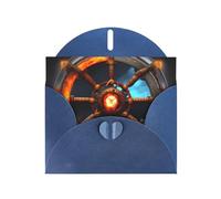 Blue Envelope Greeting Cards With Unique Yin Yang Shield Pattern For Write Down Your Blessings For Various Holidays