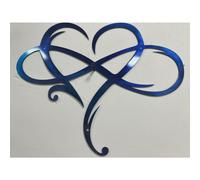 (Blue) Eternal Wrought Iron Decoration Indoor Ornaments Metal Wall Decoration Infinitys Heart-Steel Wall Decor Metal Wall Art 25*30cm