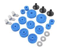 Blue EVA Cymbal Pads Drum Set Parts for Stands, Vibration Damping | Portable Fitting Kit with Clutch Tubes, Bracket Tubes, Nuts and Washers, for Percussionists, Drum Techs and Live Performance