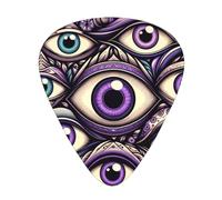 Blue-Evil-Eye 12 Pack Guitar Picks With 3 Thicknesses And Storage Box, Abs Plectrums For Electric Bass Guitar Players