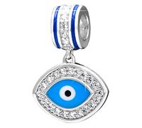 Blue Evil Eye Dangle Charms fit Pandora Amulet Bracelet, 925 Sterling Silver Turkish Eye Symbol Pendant Halloween Beads with CZ, Gift for Grandma/First Mothers Day/Godmother/Best Mum/Nana