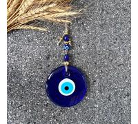 Blue Evil Eye Decor Home Wall Hanging Glass Handmade Amulet Good Luck Charm for Home,Office,Car Decoration,Garden,Blessing Ornament,Reflects Negative Energy (Pack of 1pc- Medium)