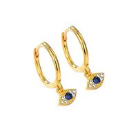 Blue Evil Eye Small CZ Hoop Earrings Cute Cartilage Tiny Hoop Cuffs Dainty Hinged Huggie Little Hoop Drop Dangle Earrings for Women Girls Girlfriend Daughter Christmas Birthday Party 8mm