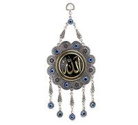 Blue Evil Eye Wall Hanging, Handcrafted Turkish Hamsa Amulet for Home Office Car Decor, Good Luck Blessing Ornament for Housewarming Gift and Everyday Protection