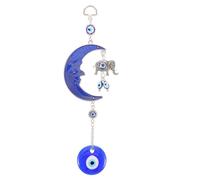 Blue Evil Eye Wall Hanging Ornament Moon Elephant Alloy Amulet Decor