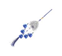 Blue Evil Eye Wind Chime Metal Bells Tassels for Balcony Porch