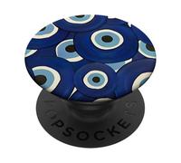 Blue Evil Eyes Collage Watercolor Art PopSockets Adhesive PopGrip