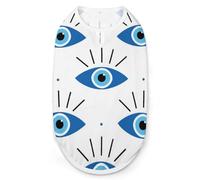 Blue Evil Eyes Symbols Pet Printed Clothes,Pet T Shirts,Cool Puppy Shirts for Small,Medium And Large Pet Dogs Cats S