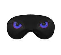 Blue Evil Owl Eyes Sleep Mask Blindfold Adjustable Super-Smooth Soft Eye Mask Cover for Men Women Travel and Nap