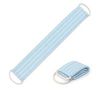 Blue Exfoliating Back Scrubber Strap with Handles, Double Sided Textured Bath Towel for Deep Skin Cleansing, Gentle Exfoliation & Extra Foam, Long Body Wash Cloth for Home, Gym and Travel