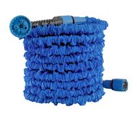 Blue Expanding X-Type Garden Hose - No Kink, with Spray Gun & Fittings
