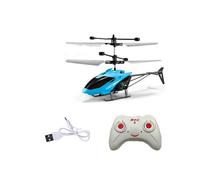 (Blue) Express - Hanging helicopter with children's gesture control, RC remote sensing airplane with LED charging