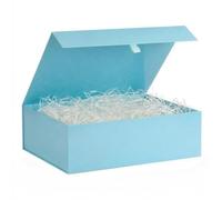 Blue Extra Large Gift Box 1Pcs 42x33x13.5 cm,Luxury Birthday Gift Box for Presents with Magnetic Lid Ribbon Tab,for Christmas Valentine's Day Wedding Gift Packaging,Includes Cards,Envelopes Filler